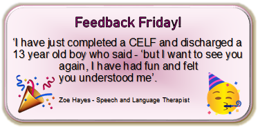 MPFTPaedSALT's tweet photo. We love to celebrate achievements in our team no matter how big or small so we have decided to start 'Feedback Friday'! Look out for comments from our therapists that we can all celebrate together.  Today's lovely feedback comes from Zoe Hayes, Speech and Language Therapist✨🥳 https://t.co/rjg0DEXOA5