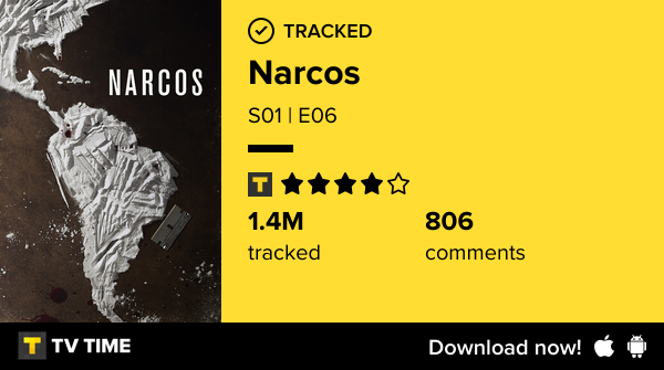 sowaskyy's tweet photo. I've just watched episode S01 | E06 of Narcos! https://t.co/SxIcJhejX1 #tvtime https://t.co/kGxaidbIhL