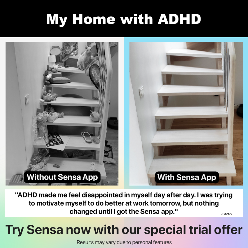 SensaHealth's tweet photo. Managing ADHD is a process, not a one-time fix. That’s why the Sensa app is packed with CBT (Cognitive Behavioral Therapy) techniques, everyday lessons, and calming exercises. 🌟For a limited time only we’re offering an exclusive 7-day trial. ��