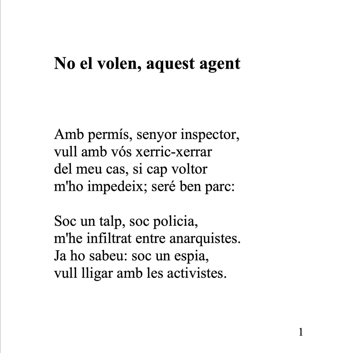 Alberto Ramos (@albertoramosb) on Twitter photo Deixo aquí un poema que vaig escriure al febrer, en un curs del <a href="/joseppedrals/">Josep Pedrals</a>. L’actualitat informativa me l’ha fet recordar. Deixo aquí un poema que vaig escriure al febrer, en un curs del <a href="/joseppedrals/">Josep Pedrals</a>. L’actualitat informativa me l’ha fet recordar.