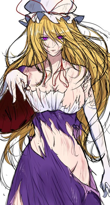 前に描いた紫様の下描きverです 