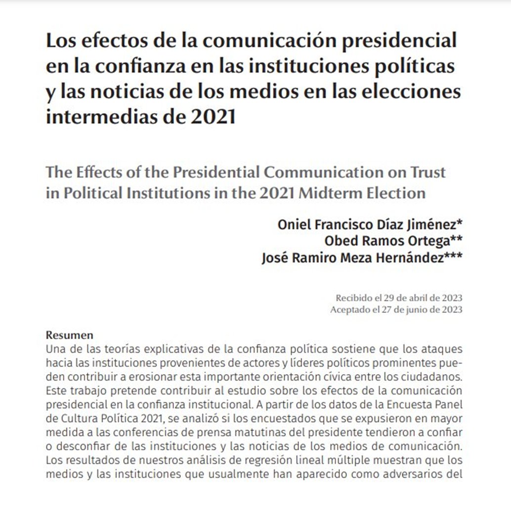 📌#NuevoArtículo
🔴¿La comunicación presidencial realmente daña a las instituciones?

▪️ Críticos y analistas a menudo sostienen que el discurso polarizante de #AMLO en las conferencias mañaneras daña a las instituciones de nuestra joven democracia, pero sin poner a prueba tales