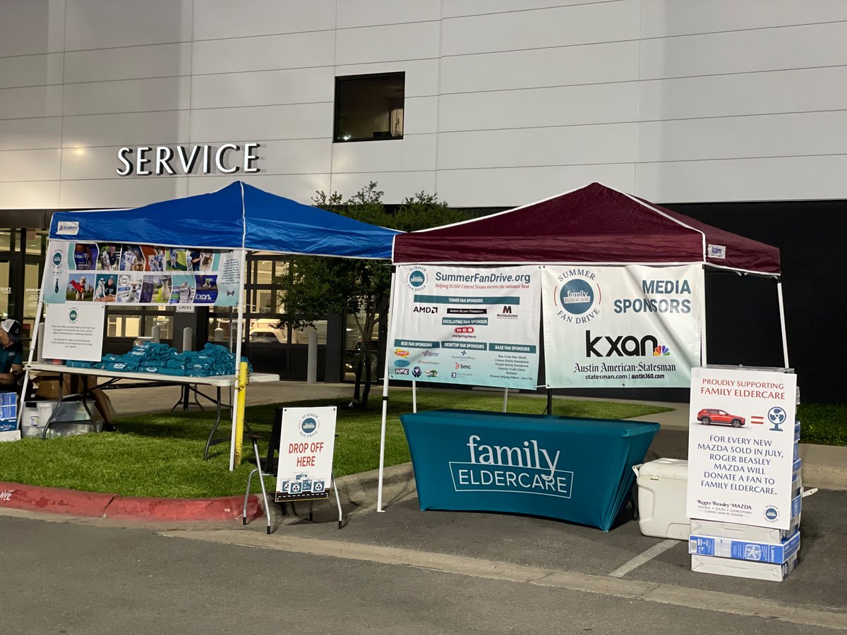 Jala__WashTV's tweet photo. Morning!💛☀️ Filling in bright and early bringing you live updates on the #SummerFanDrive from Roger Beasley Mazda-South. 

Multiple drop-off locations including our building @KXAN_News. 

Can pop by 7am-7pm! There’s such a need in this brutal heat.

More: https://t.co/9D0HYKkkaU https://t.co/62duTaoyes