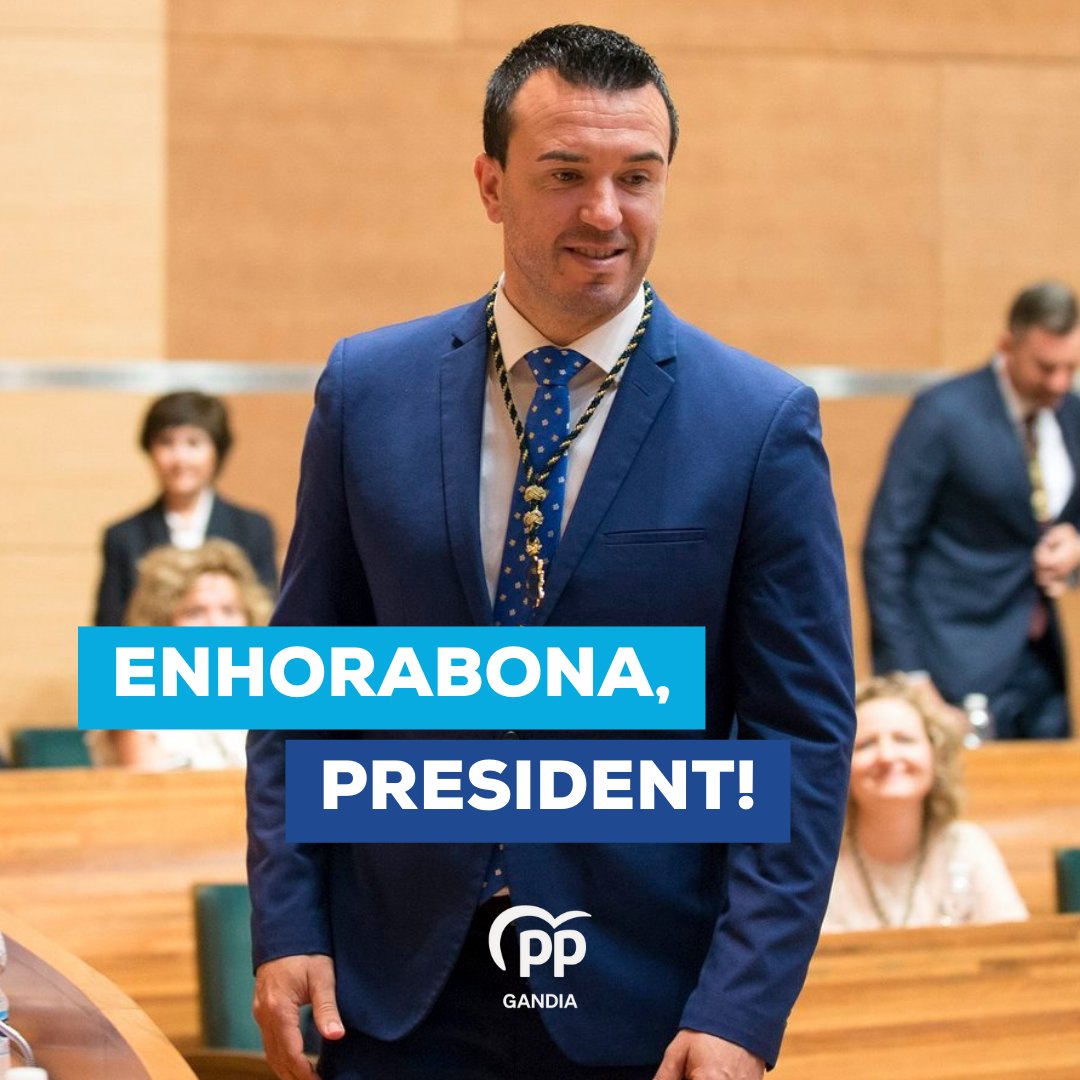 popularesgandia's tweet image. Enhorabona, President Vicent Mompó! 💙

🙌🏻 El canvi també arriba a la Diputació de València, de la mà d'un president que lliutarà com ningú per la nostra província i la possarà al lloc on es mereix.

#ElCambioQueMereces #PartitPopular #DiputaciódeValència