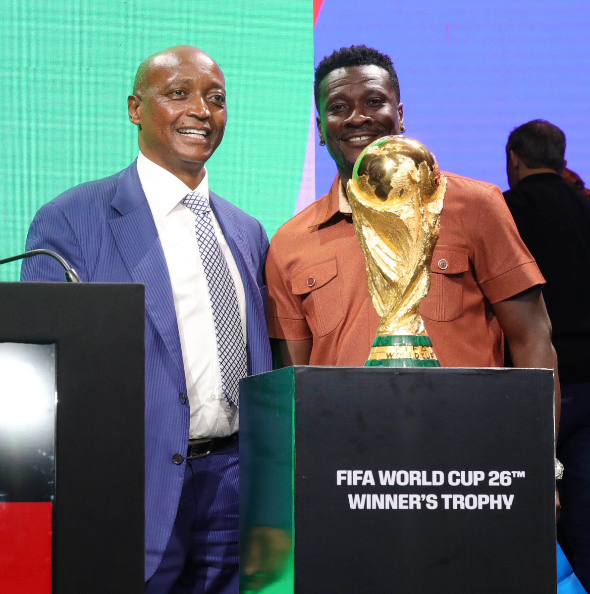 ASAMOAH_GYAN3's tweet photo. At the @FIFAWorldCup draw in Abidjan 🙏🏿🙏🏿🙏🏿 https://t.co/bzzTD7AqTb