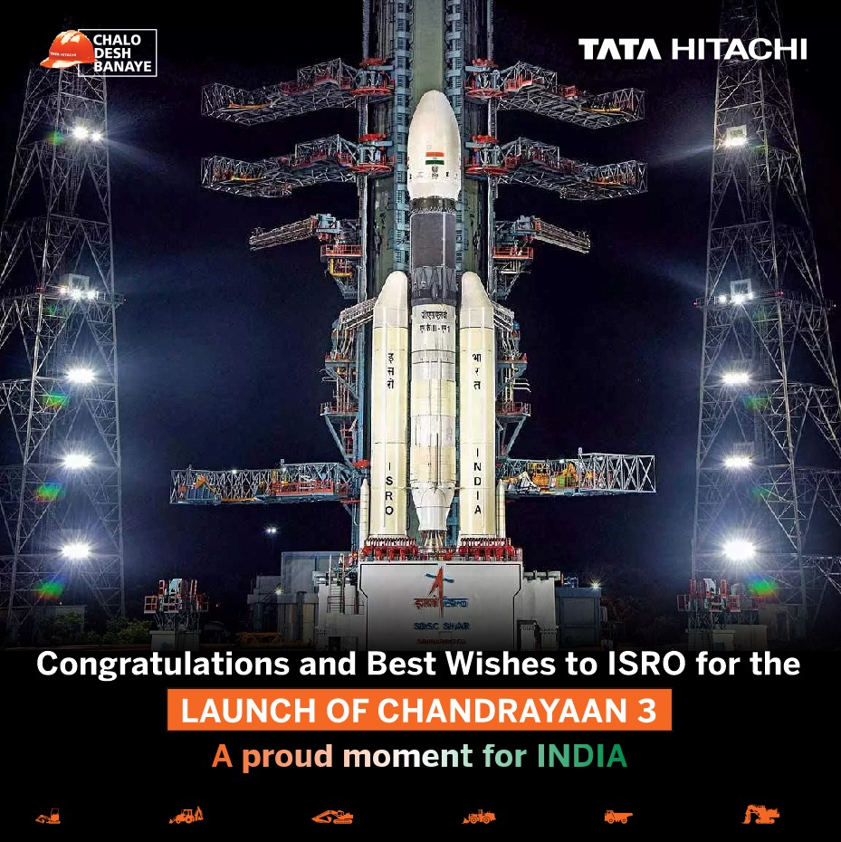 A proud moment for India! Congratulations to ISRO for the successful launch of Chandrayaan 3! 🇮🇳 🚀
Proud to witness our nation's commitment to scientific exploration and innovation. #TataHitachi #Chandrayaan3 #ISRO #MakingIndiaProud #AaoKartavyaNibhaye #ChaloDeshBanaye