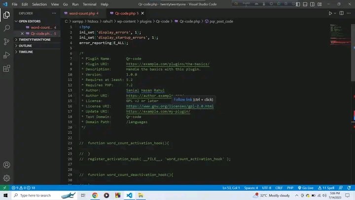 SanialRahul's tweet photo. I just created a plugin to add Qr Code for every posts in website.

#wordpressess #webdevelopmentpment #customizationon #wordpresscommunity https://t.co/1aQPjWrJlb