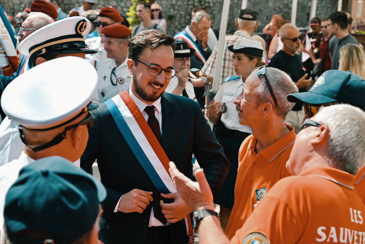 MassonBryan's tweet photo. 🇫🇷 Joyeuse fête nationale à tous les Français !

Heureux d’assister ce matin à la cérémonie patriotique et républicaine de #VilleneuveLoubet. 

Merci @lionnelluca06 pour ce discours si fièrement français ! https://t.co/3XNbzy05DD