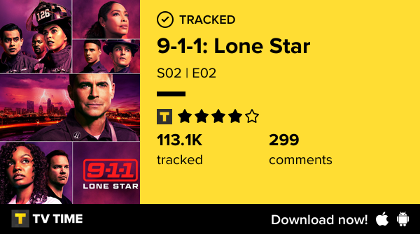 liahey's tweet photo. I've just watched episode S02 | E02 of 9-1-1: Lone Star! https://t.co/LLYiXammqp #tvtime https://t.co/Tq3TDijojJ