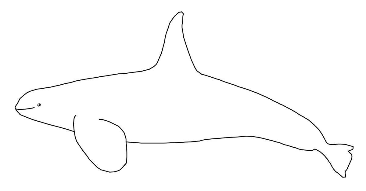 Happy #WorldOrcaDay!

Without looking it up, add the black parts to this orca where you think they're supposed to go