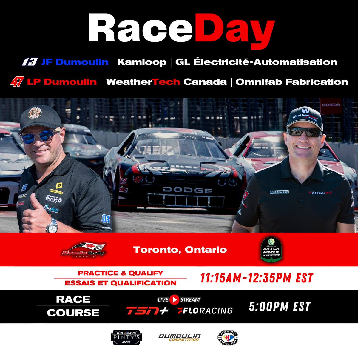 DumoulinDC's tweet photo. Race Day for the Grand Prix of Toronto! π Jour de course au Grand Prix de Toronto !
#TGGrandPrix #IndyTO #NASCARPintys #NASCAR #NASCAR75 https://t.co/1mOAx4Kyhu