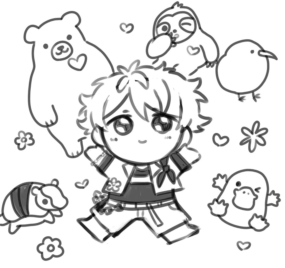 下描きで力尽きた 