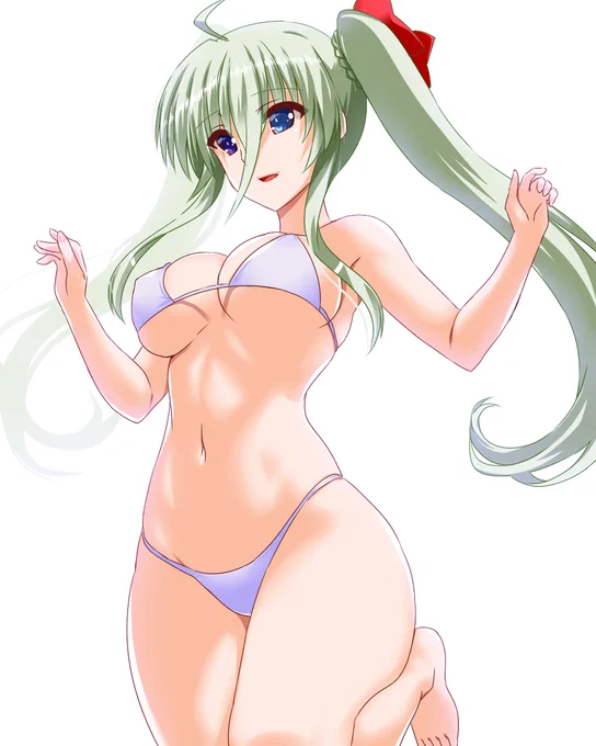 夏コミ表紙没絵② 白ビキニアインハルト。 ヴィヴィオとのセットで描いたものの、 配置的にどうしても入らなかったので 泣く泣く没に><