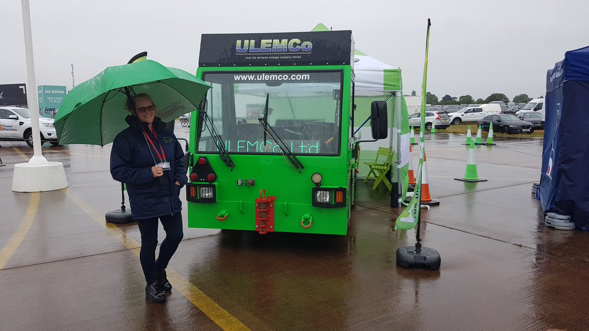 #RIAT23 #RIAT in the rain, unfortunately. We’re here to create awareness of the opportunity for #hydrogen to decarbonise ground support with our #hyice converted MAT tug