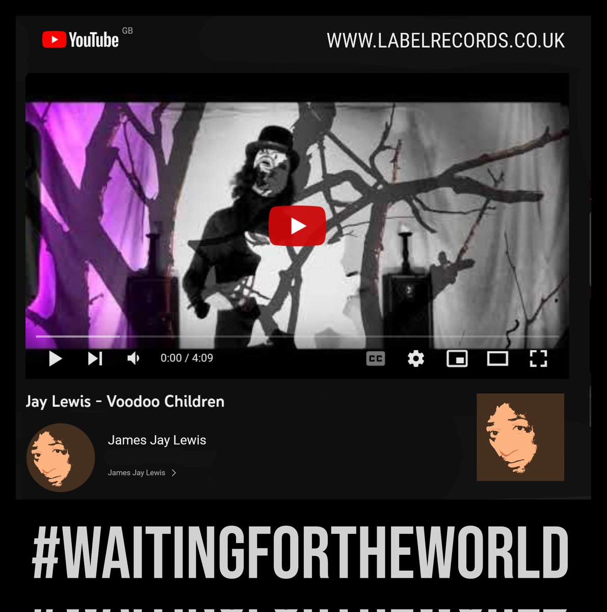 My video for - Voodoo Children is now available to view on YouTube #waitingfortheworld @l_a_b_e_l_ youtube.com/watch?v=Iczm51…