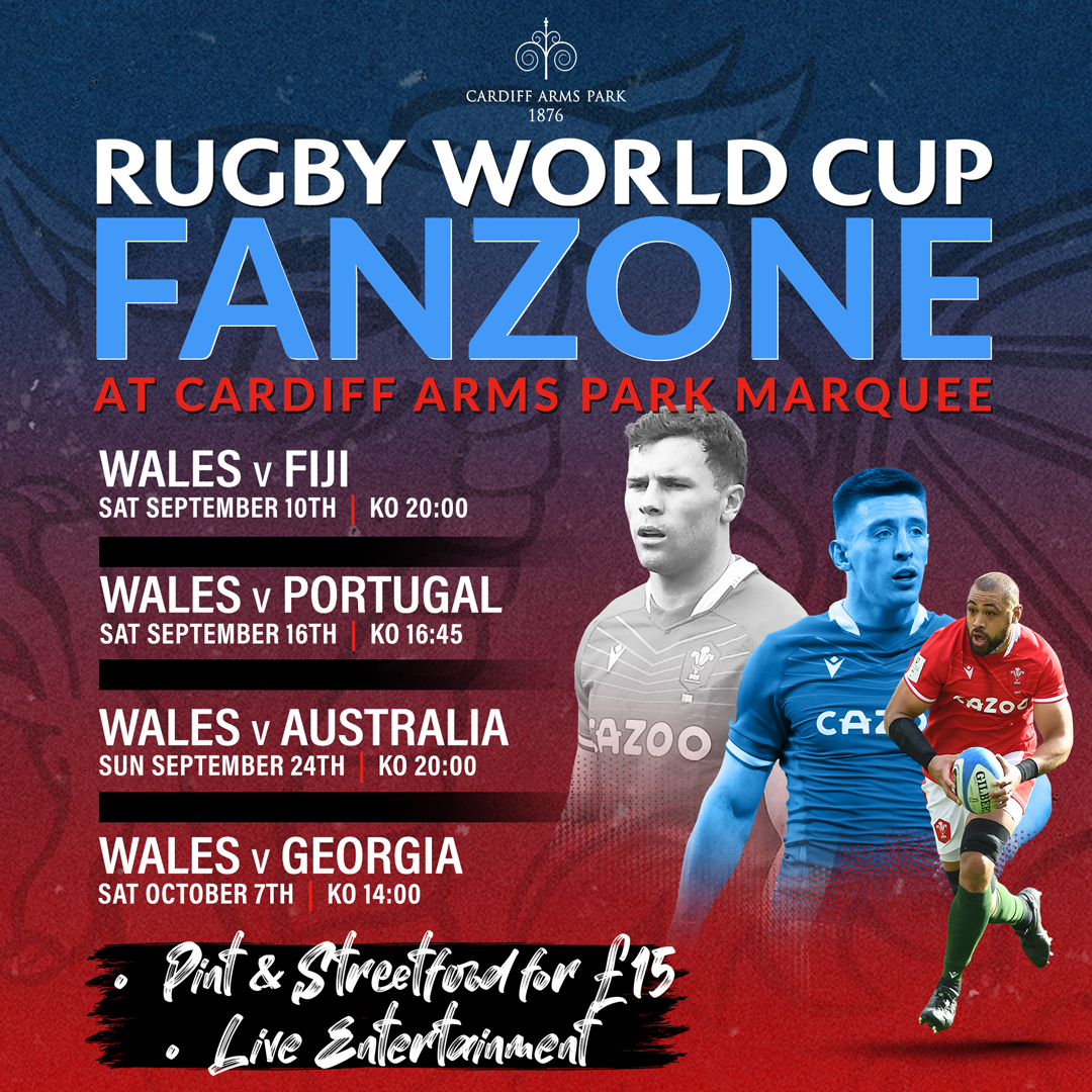Cardiff Arms Park Marquee are delighted to launch their #rugbyworldcup2023 Fanzone! They will be showing all of the days action from start to finish on large screens. Music between fixtures and some other special surprises in store! Book tickets.. chooseyourevent.co.uk/venue/cardiff-… #CARDIFF