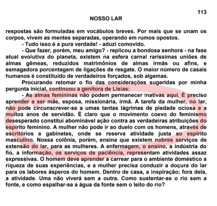 AEspiritas's tweet photo. Livro "Nosso Lar"
André Luiz, psicografado por Chico Xavier.

"É claro que o movimento coevo do feminismo desesperado constitui abominável ação contra as verdadeiras atribui��ões do espírito feminino."
#feminismo #mulher #lugardemulheréondeelaquiser
👇🏾 https://t.co/yQTN5jpz7N