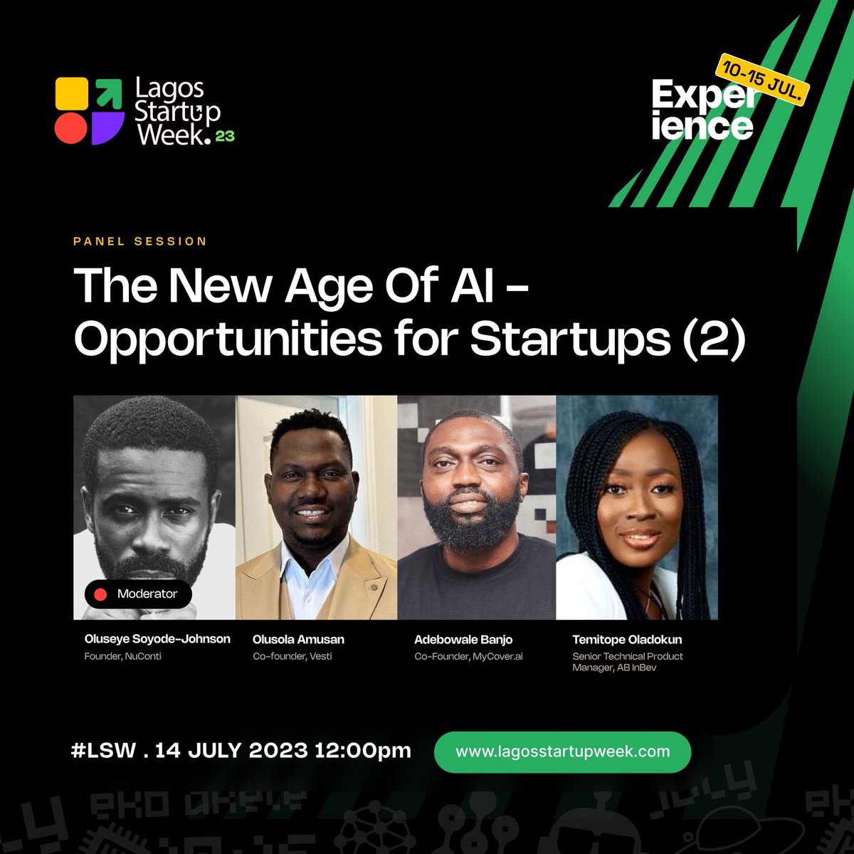 Up next, a session on “The New Age of AI - Opporunities for Startups” by Oluseye Soyode-Johnson alongside Olaniyi Ajayi, Olusola Amusan, Adebowale Banjo &amp; Temitope Oladokun.

#lsw23 #primestartups