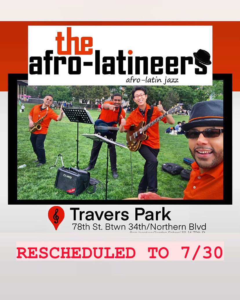 🚨RESCHEDULED!🚨 Summer Sundays In The Park: The Afro-Latineers has been rescheduled to 7/30 due to the current weather forecast. Be sure to join us at Travers Park on Sunday, July 30th with <a href="/AfroLatineers/">The Afro-Latineers</a> !🪘🎷🎶<a href="/in_sundays/">Summer Sundays in The Park</a>