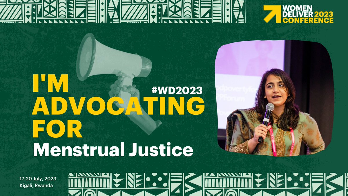 I’m advocating for Menstrual Justice at #WD2023 in Kigali, Rwanda 🇷🇼 this July!

Super excited to join other passionate #Menstrualhealth and #GenderEquality advocates and leaders as we build a gender-equal world together 🤝.
