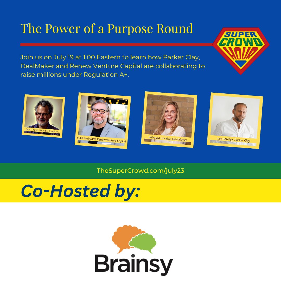 Devin D. Thorpe (@devindthorpe) on Twitter photo Register for #SuperCrowdHour and get 50% off with this link: events.humanitix.com/supercrowdhour…
<a href="/BrainsyInc/">Brainsy, Inc.</a>
#ImpactCrowdfunding #DiverseFounders #SocialEntrepreneurs #CommunityCapital #ImpactInvestors #RIC #InvestmentCrowdfunding Register for #SuperCrowdHour and get 50% off with this link: events.humanitix.com/supercrowdhour…
<a href="/BrainsyInc/">Brainsy, Inc.</a>
#ImpactCrowdfunding #DiverseFounders #SocialEntrepreneurs #CommunityCapital #ImpactInvestors #RIC #InvestmentCrowdfunding