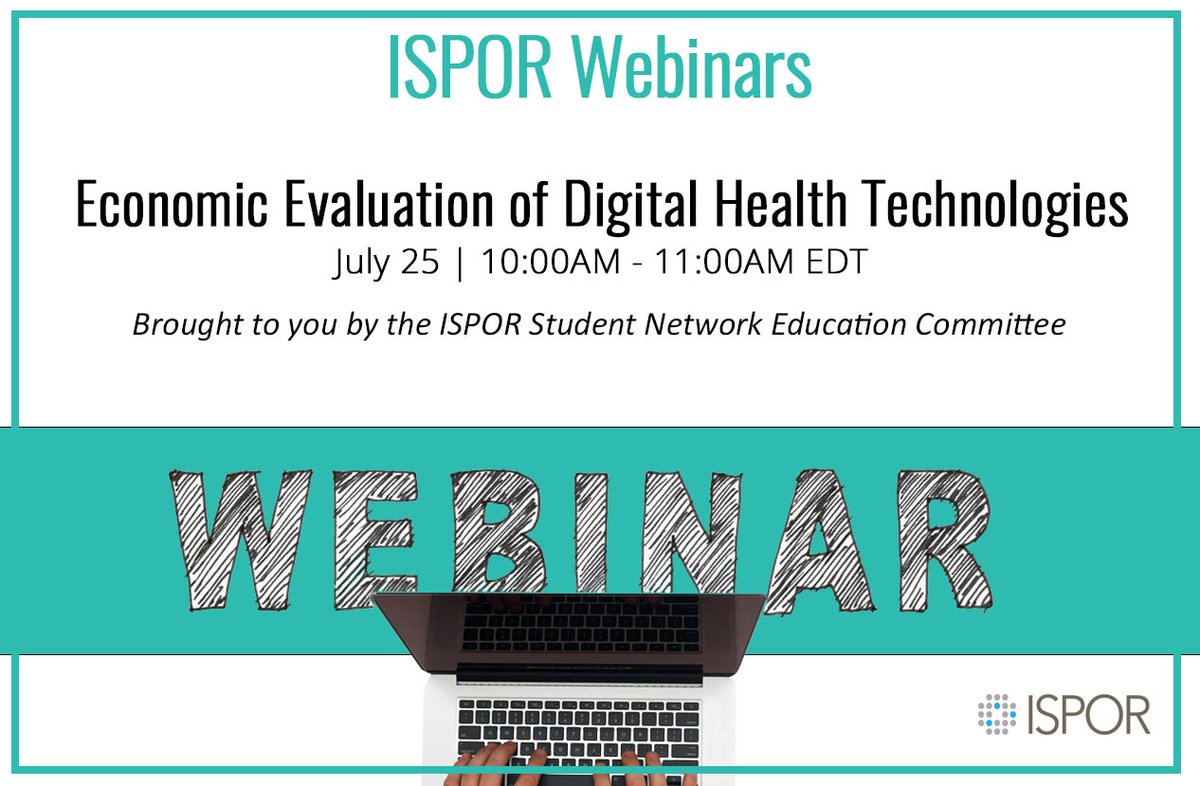 ISPOR (@ispororg) on Twitter photo Can you identify key concepts and methodological considerations in the #economicevaluation of #digitalhealthtechnologies? Join <a href="/KatarzynaK_PhD/">Katarzyna Kolasa PhD, Prof Health Economics</a> for a study of this rapidly changing technology. ow.ly/Suxz50P4moz Can you identify key concepts and methodological considerations in the #economicevaluation of #digitalhealthtechnologies? Join <a href="/KatarzynaK_PhD/">Katarzyna Kolasa PhD, Prof Health Economics</a> for a study of this rapidly changing technology. ow.ly/Suxz50P4moz