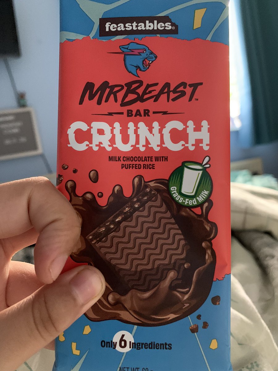 Happy_Li03's tweet photo. Mum found a @Feastables bar for me after looking everywhere for it since it came out less than a week ago in the UK. Had to give some to everyone in the house, which is more than usual atm. Everyone loved it. Can’t wait to try the rest! Thank you @MrBeast @Feastables!💕🍫 https://t.co/RkqX1zlmes