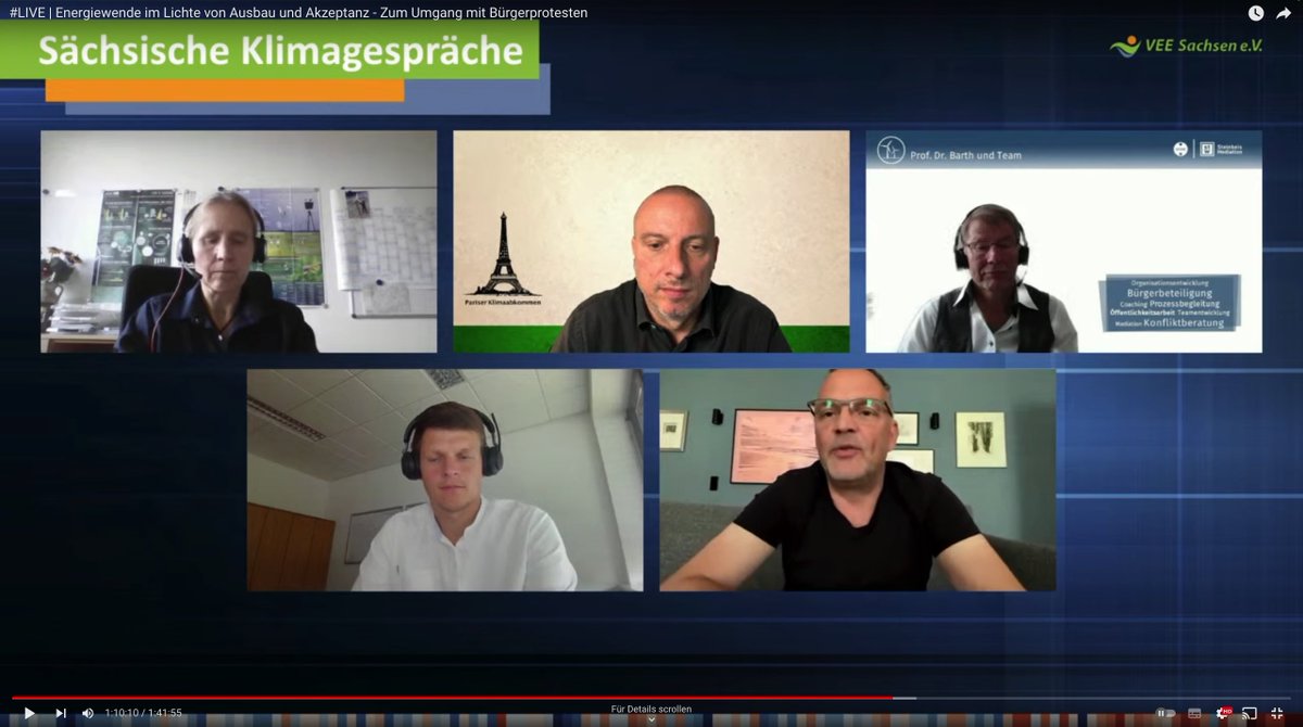 VEESachsen's tweet image. War eine tolle Runde heute. 🙂 Zum Umgang mit #Bürgerprotesten. Mit Dank an Dr. Elisabeth Jüschke von @juwiGruppe, Steffen Zerge von der #Mitnetz, Landrat Dirk Neubauer und Prof. Dr. Barth. 

Zum nachschauen:

📺 youtube.com/watch?v=lnCQmC…