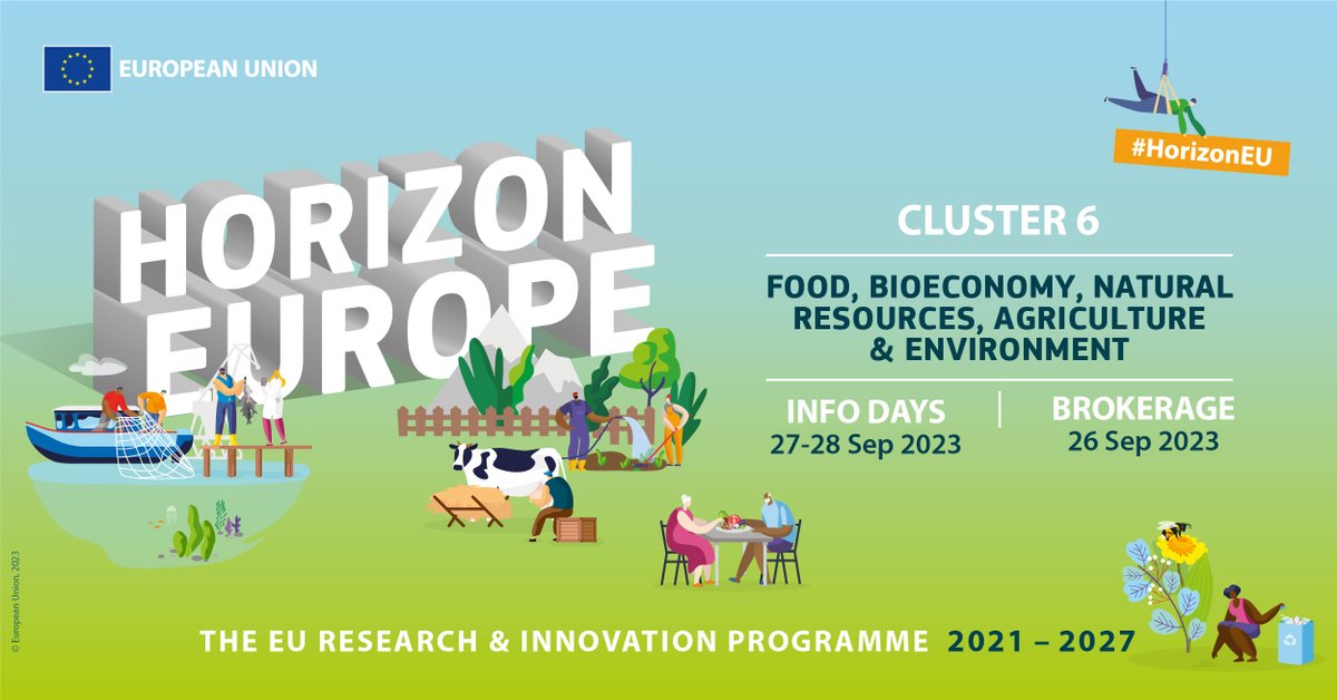 Are you looking for R&I funding in #horizonEurope and its #HECluster6?? 🪲🥗🔄🌱🌳🚜🐟🌊

Register for these events in Brussels:
26 Sep: #CARE4BIOBrokerage by @Care4Bio  👉he-2024-cluster6.b2match.io

27-28 Sep: #CL6INFODAY by @HorizonEU 👉 europa.eu/!Rg7H8m