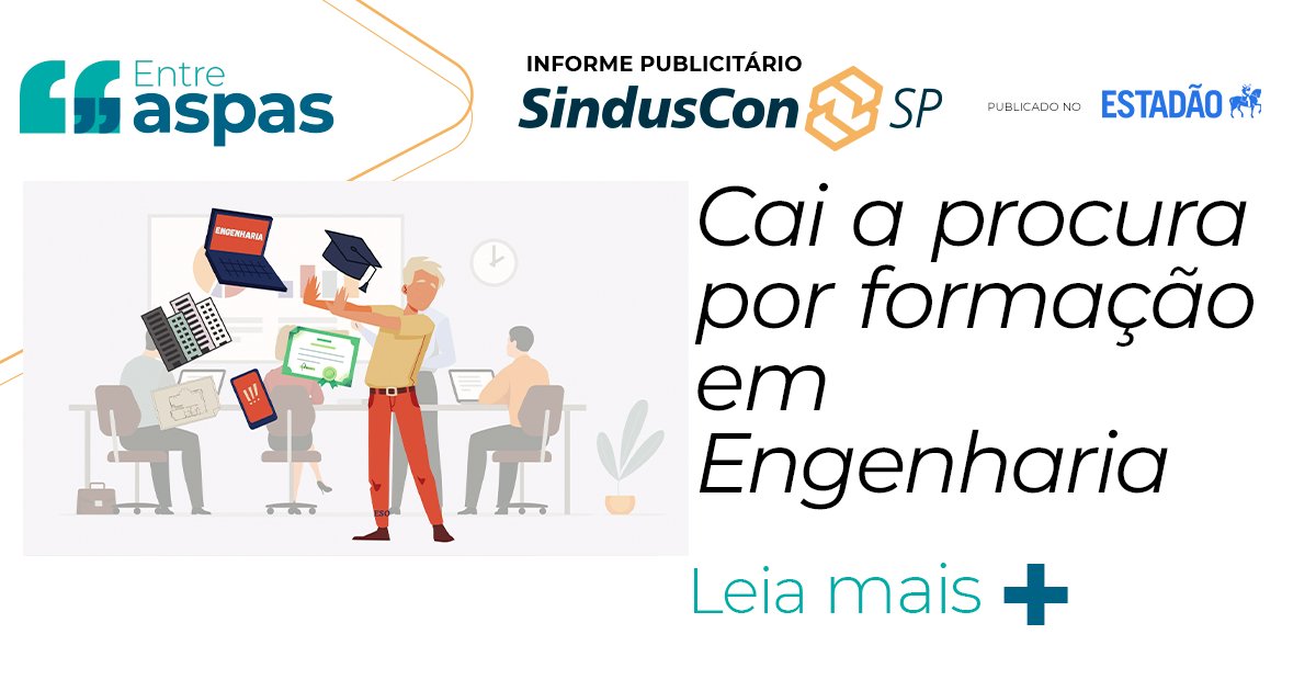 Cai a procura por formação em Engenharia

É preciso mostrar aos estudantes as inovações da moderna construção civil

Leia a íntegra da coluna Entre Aspas, publicada semanalmente no jornal O Estado de S. Paulo: mla.bs/91716793