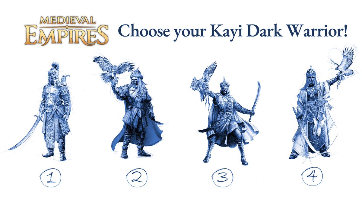 The mysterious Kayi Dark Warrior is the gamechanger in the battlefield!

Choose the #art concept of the Dark Warrior you want to see in #MedievalEmpires!

Comment 1,2,3 or 4 below 👇
