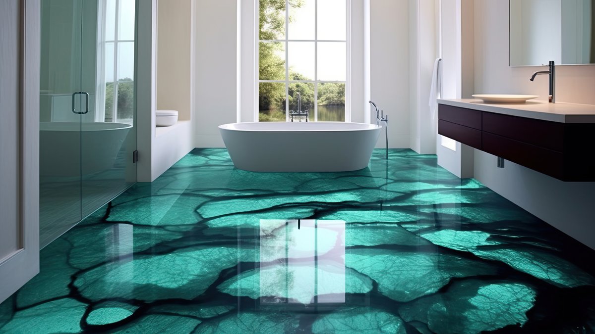 ByretechLtd's tweet photo. Any thoughts on this amazing bathroom floor ?

We think its pretty radical, but also very cool......

Would you have one in your bathroom?

#greenfloor #radicalbathroomfloor #bathroomdesign #cool #designer #byretech #clearepoxy #modern #radical https://t.co/JNwYpFJfjv