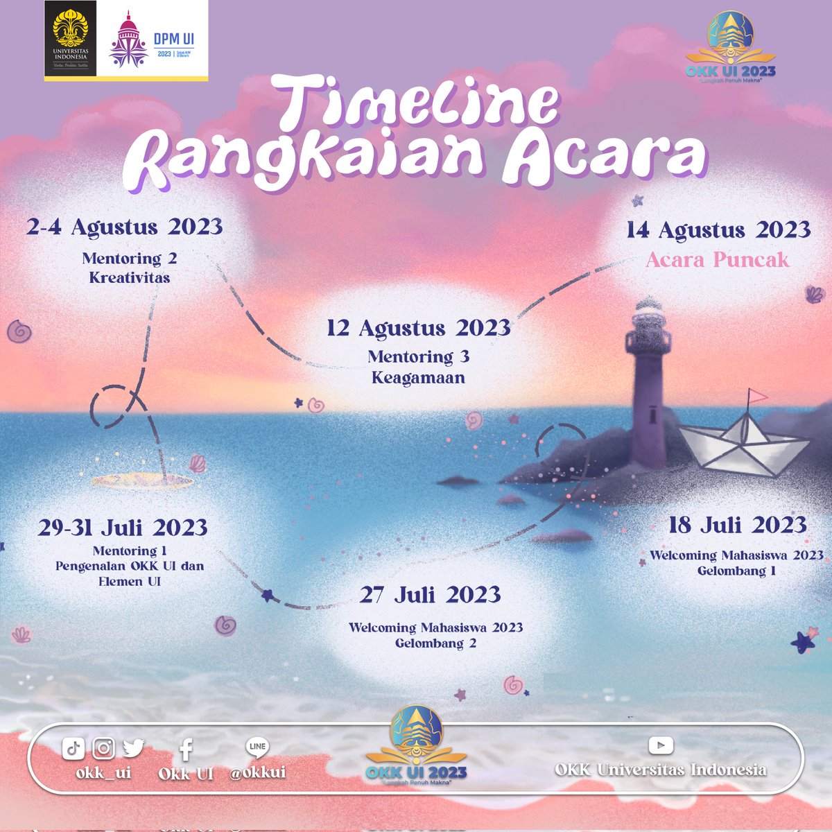 OKK_UI's tweet image. 💫 REVEAL TIMELINE OKK UI 2023 💫

Hihihi siapa nih yang udah ga sabar pengen ikut OKK UI 2023??!!! 🤩🖐 Cus langsung liat tanggal-tanggalnya ya!!!