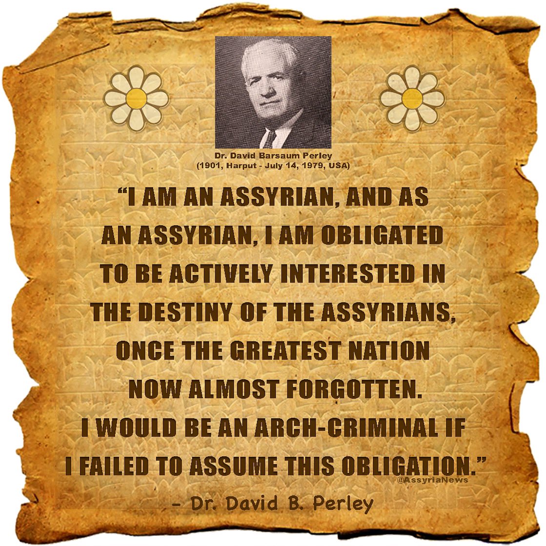 TodayAssyria's tweet photo. Today marks the 44th death anniversary of the great Assyrian patriot and writer David Perley.

#assyrian #Assyria #assyrianpatriot #davidperley #assyrianews https://t.co/MHBflDVEkw