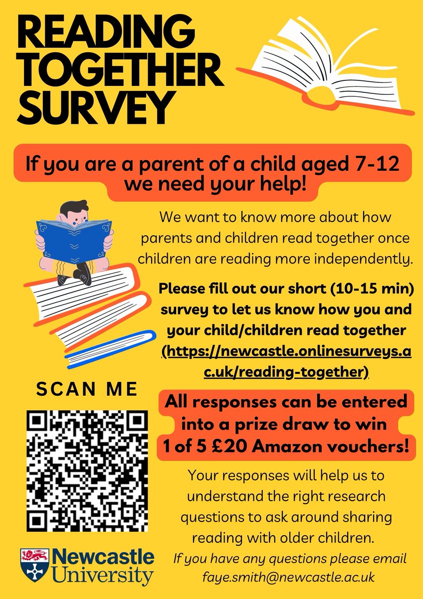 Dr Faye Smith (@fayesm1th) on Twitter photo *Parents/carers of children aged 7-12*. Please consider filling in our online survey (newcastle.onlinesurveys.ac.uk/reading-togeth…) letting us know how you share books/reading with your children now they are older. We know so little about sharing reading beyond the early years - please share widely! *Parents/carers of children aged 7-12*. Please consider filling in our online survey (newcastle.onlinesurveys.ac.uk/reading-togeth…) letting us know how you share books/reading with your children now they are older. We know so little about sharing reading beyond the early years - please share widely!