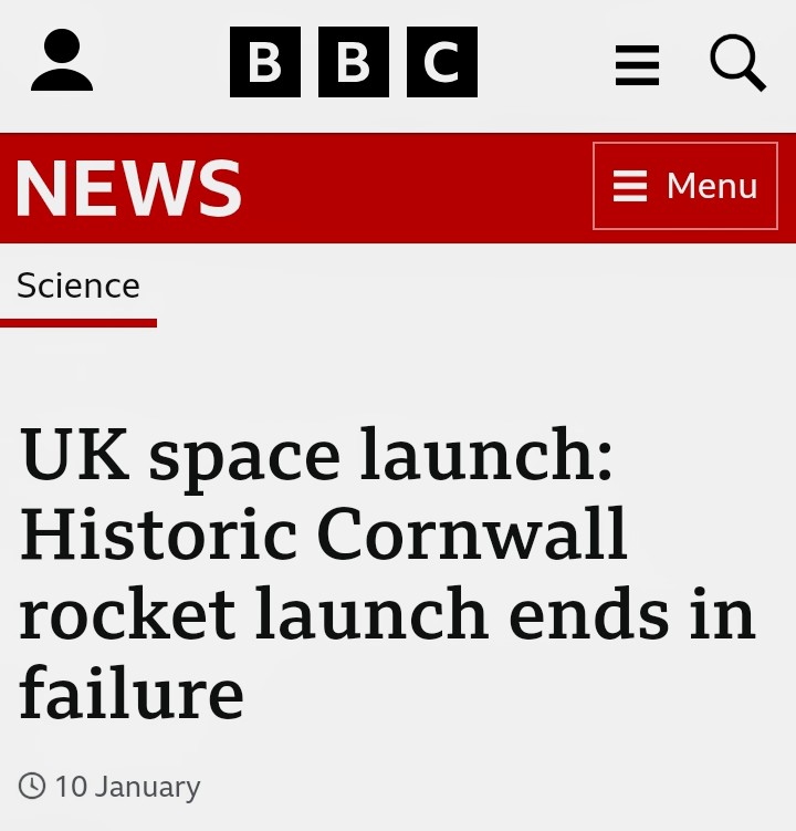 SuryaSekharP_11's tweet photo. @spacegovuk @isro Destination: nowhere. 😂
Congratulations @spacegovuk on the failed launch of #CornwallRocket 🥳 https://t.co/knGCaiJNIU
