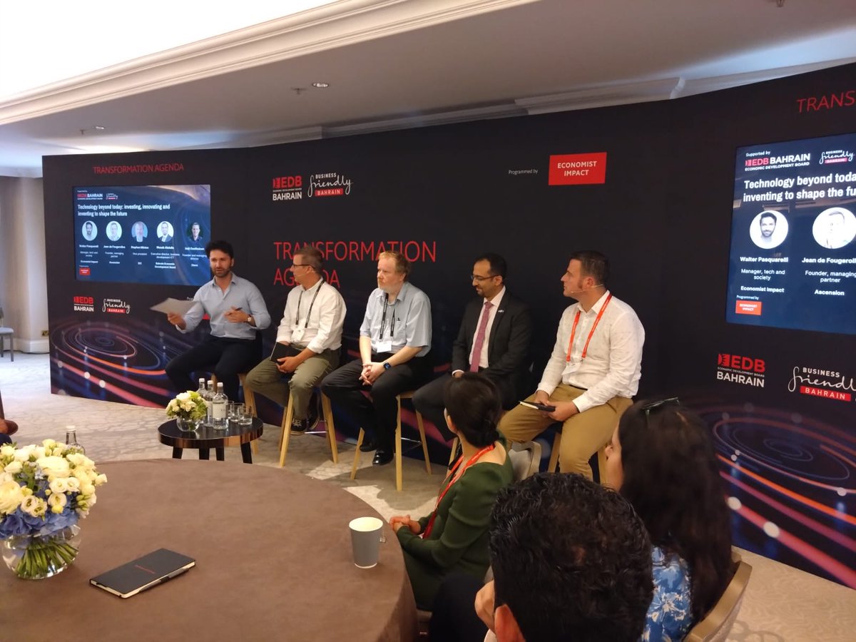 oosthuizen_izak's tweet photo. What an exciting week at Zhero!😁 This week had the priviledge of sharing the stage with the brilliant minds of the @bahrainedb, @IDC and @Ascension at a panel discussion hosted by @theEconomist Impact. 
#cybersecurity #AI #London #Zhero https://t.co/6WI5YNsePj