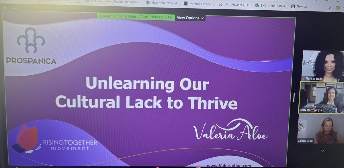 BethMarmolejos's tweet photo. Thank you 🙏🏼 all for joining the @Prospanica #Latina track webinar “Unlearning our Cultural Lack to Thrive” led by the OUTSTANDING, Author, Speaker, Entrepreneur, and founder of the Rising Together movement @ValeriaAloe. See you on 8/16 #bellasFashionistas #shemprendedoras https://t.co/2WWgYeJCyd