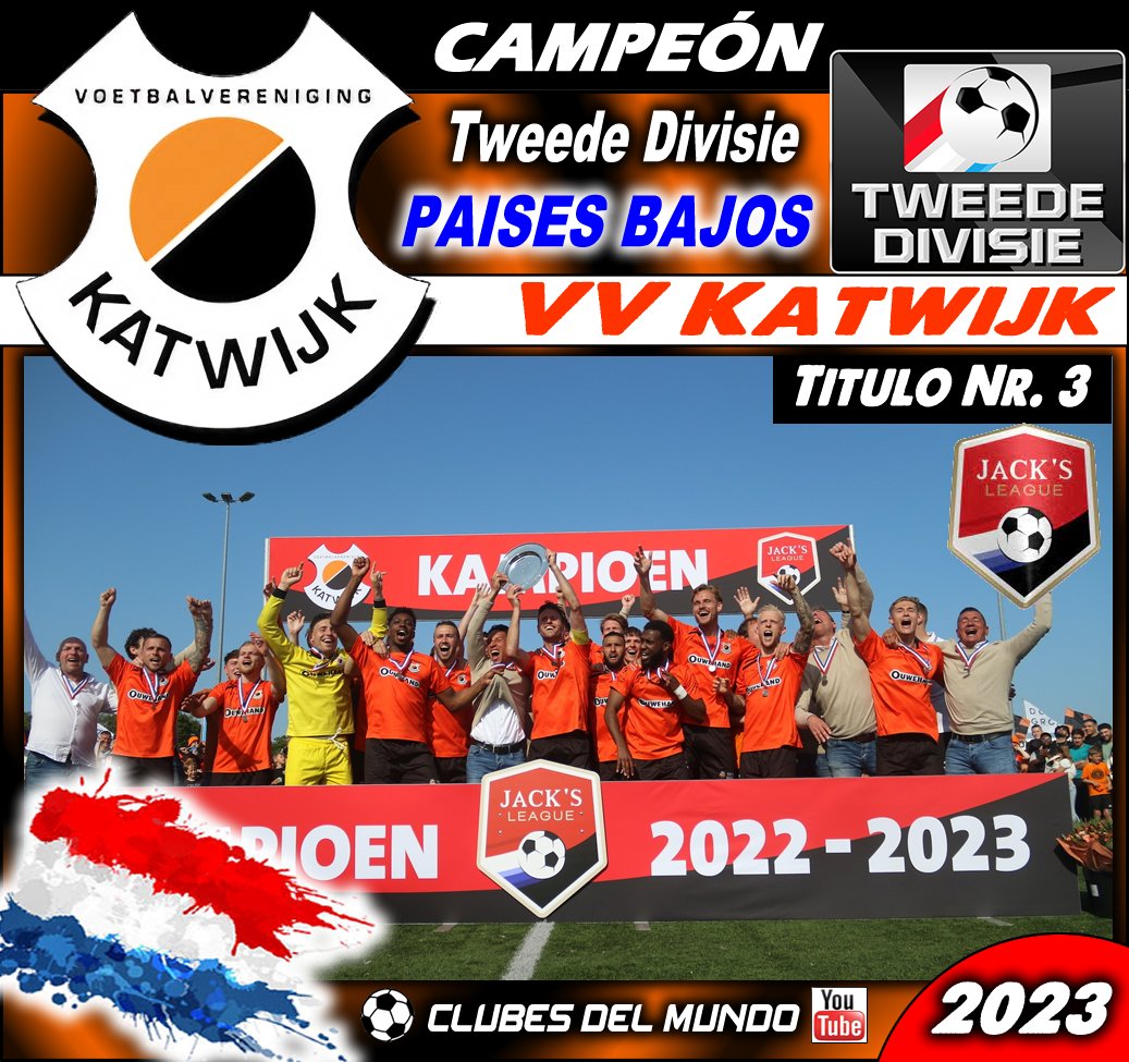ClubsDelMundo's tweet photo. El VV KATWIJK logra por tercera vez proclamarse Campeón de la TWEEDE DIVISIE, la tercera Categoria de Paises Bajos. Curiosamente no hay Ascensos a la Segunda División Holandesa. Alguien sabe porque? #VVKatwijk #Katwijk #TweedeDivisie #Nederland #netherlan
@vvkatwijk https://t.co/WQRIrAMOO7