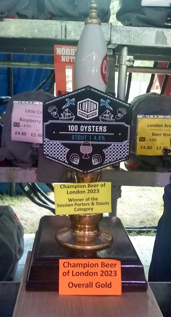 We’re thrilled to have won the Champion Beer of London 2023 Overall GOLD Award at #EalingBeerFestival for our 100 Oysters Stout. You can taste it at the festival (Bar B) and also at The Bohemia 🍺🦪