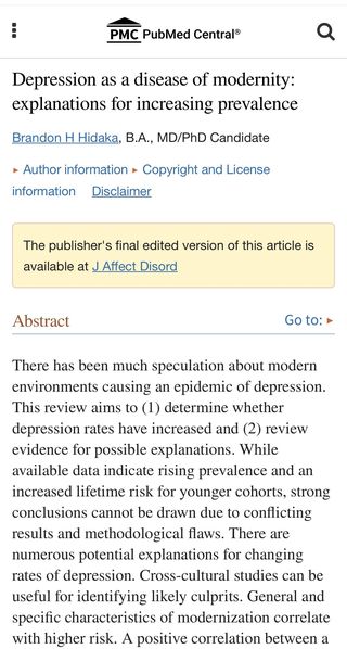 islamicize's tweet photo. A study (https://t.co/1HqvaWSzH7) was quietly published in 2012 on 'Depression as a disease of modernity'. The alarming findings left the authors no choice but to admit that traditional/religious oriented societies seemed to fare better than modernized systems. [Thread] https://t.co/2pKtrLMfMO