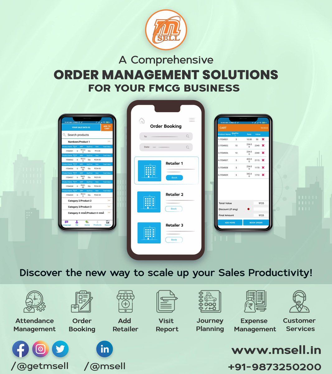 getmsell's tweet photo. Get mSELL Order Management Solution to scale up your sales productivity.
Please feel free to contact us directly @ +91-9873250200.
#ordermanagement #supplychain #fmcgindustry #fmcg #cpg #cpgindustry #saas #msmesector #india #beverageindustry #ayurvedic #retailapp #pharma https://t.co/XUFzjZQL4O