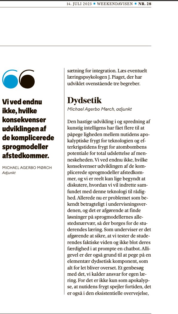 magerbom's tweet photo. Et lille tip i diskussionen om chatbots i stud-verdenen. Oplagt at bringe her i agurketiden, når de studerende daser ved kysten! https://t.co/F4FA4GRa34