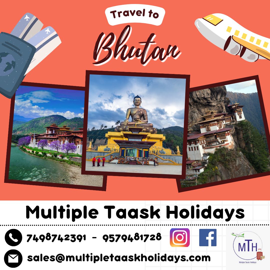 MultipleTaask's tweet image. "A journey of thousand miles begins with a single step."
Come together with us, 'Multiple Taask Holidays' on a trip to Bhutan where the serenity awakens your spirit and leaves footprints on your soul....
To know more, contact us :- 7498742391 - 9579481728