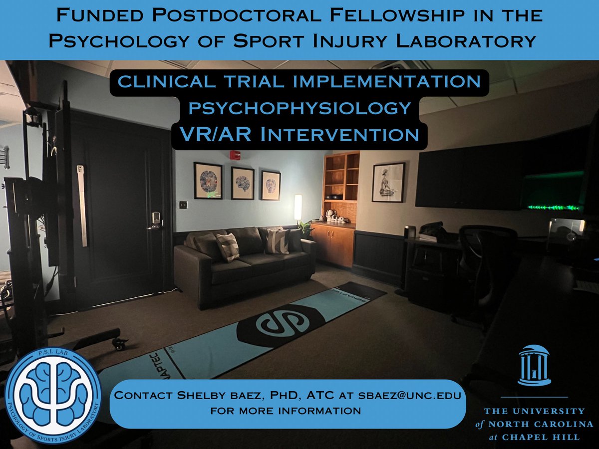 Shelby Baez (@shelbybaezatc) on Twitter photo Come join our lab, <a href="/psiunc/">The Psychology of Sport Injury Lab</a>! We are looking for a postdoctoral fellow to assist with NIH and foundation funded studies to enhance psychophysiological outcomes in patients after ACL reconstruction! Position will start Fall 2024! <a href="/AmSocBiomech/">American Society of Biomechanics</a> <a href="/BehavioralMed/">SBM</a> <a href="/AASPTweets/">AASP</a> Come join our lab, <a href="/psiunc/">The Psychology of Sport Injury Lab</a>! We are looking for a postdoctoral fellow to assist with NIH and foundation funded studies to enhance psychophysiological outcomes in patients after ACL reconstruction! Position will start Fall 2024! <a href="/AmSocBiomech/">American Society of Biomechanics</a> <a href="/BehavioralMed/">SBM</a> <a href="/AASPTweets/">AASP</a>