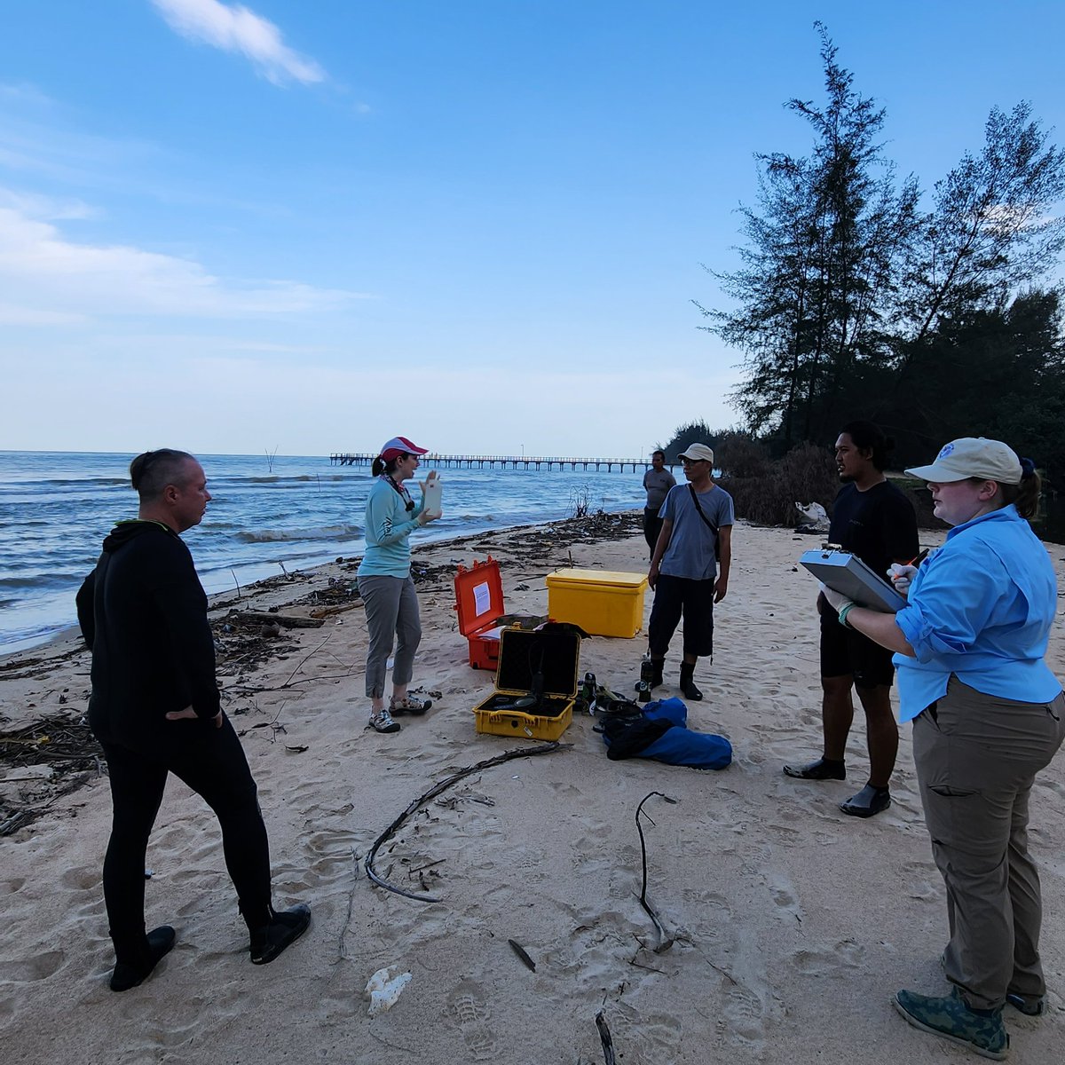 #eDNA is a valuable #ThreatenedSpecies survey tool. We applied it in our search for Clown Wedgefish. @USMPhillipsLab & @emma_humphreys_ provided field training for our @saveourseas Raja Ali Haji Maritime University @CDUni @RIELresearch @USMArtsSciences @MS_INBRE partnership