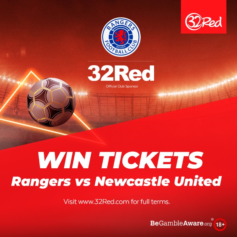 32Red's tweet photo. 📢 RANGERS FANS

🎟️ 𝗪𝗜𝗡 a 𝗣𝗔𝗜𝗥 of tickets to see @RangersFC take on Newcastle on Tuesday

For a chance to win, simply tell us below which legendary keeper's testimonial the match is 👇

Entry closes on Monday at Noon! Winner drawn at random

Best of luck! 🤞

🔞 #RangersFC