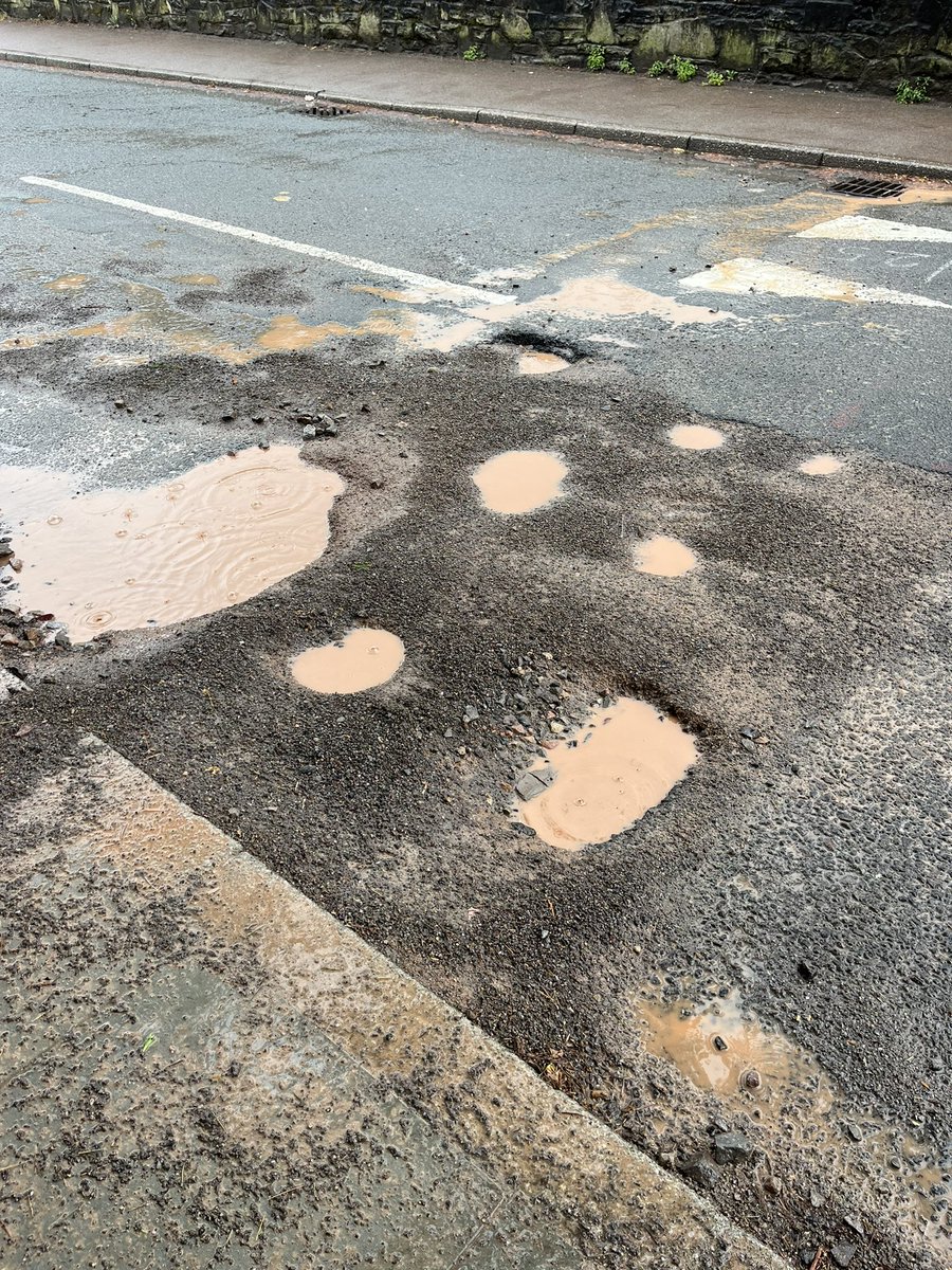 Bec1307's tweet photo. @MonmouthshireCC @CaldicotTT Church Road Caldicot..These pot holes need sorting asap! Surely the contractors working on Church Road can fill these in! Cars are going to get damaged! The amount of traffic especially this weekend is only going to make them worse! https://t.co/ak1ejNytNV