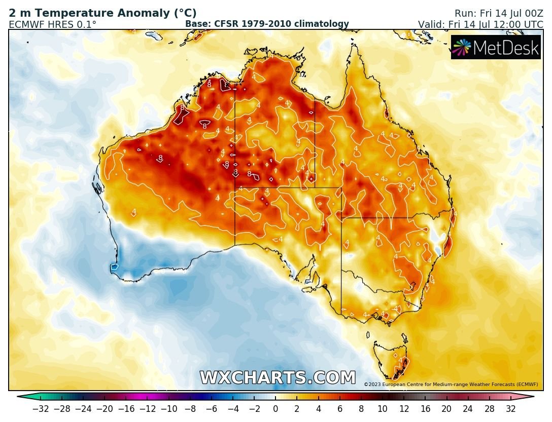 Another record warm night in #Tasmania, Australia.
After Hobart, almost all main towns in tasmania broke their record of July warmest nights:
12.5C Wynyard AP
12.9C Devonport AP
12.3C Launceston  10.8C AP
10.4C Sheffield

Plus few others with short POR.