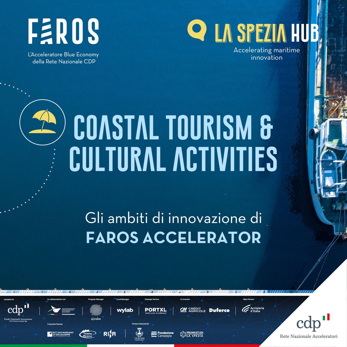 🟢 La #CallforStartup di FAROS è aperta fino al 27 luglio! Candida la tua realtà in ambito turismo costiero ➡ lnkd.in/dUT537PE

#cdp #retenazionaleacceleratoricdp #blueeconomy  #Innovation #Acceleratore #Call4startups #startup #shipbuilding #laspeziahub #costaltourism #VR